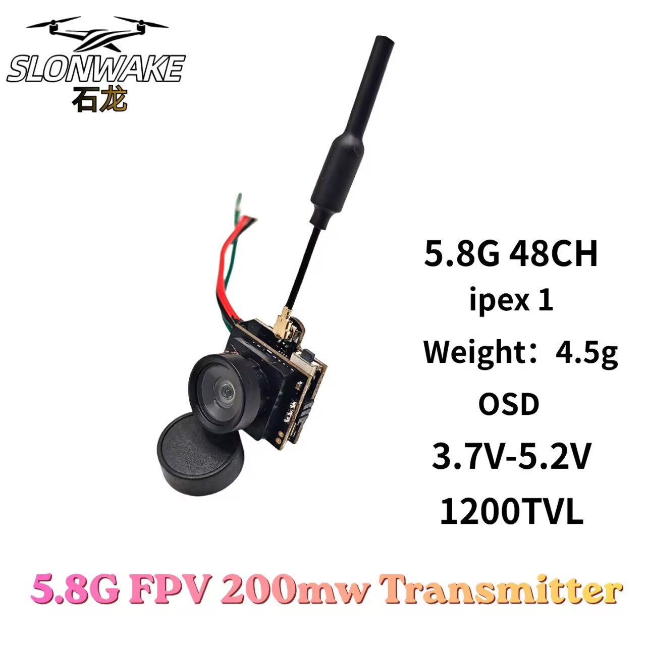 SLONWAKE 5.8G Analog VTX Trans - Drone Racing Vtx recension och pris